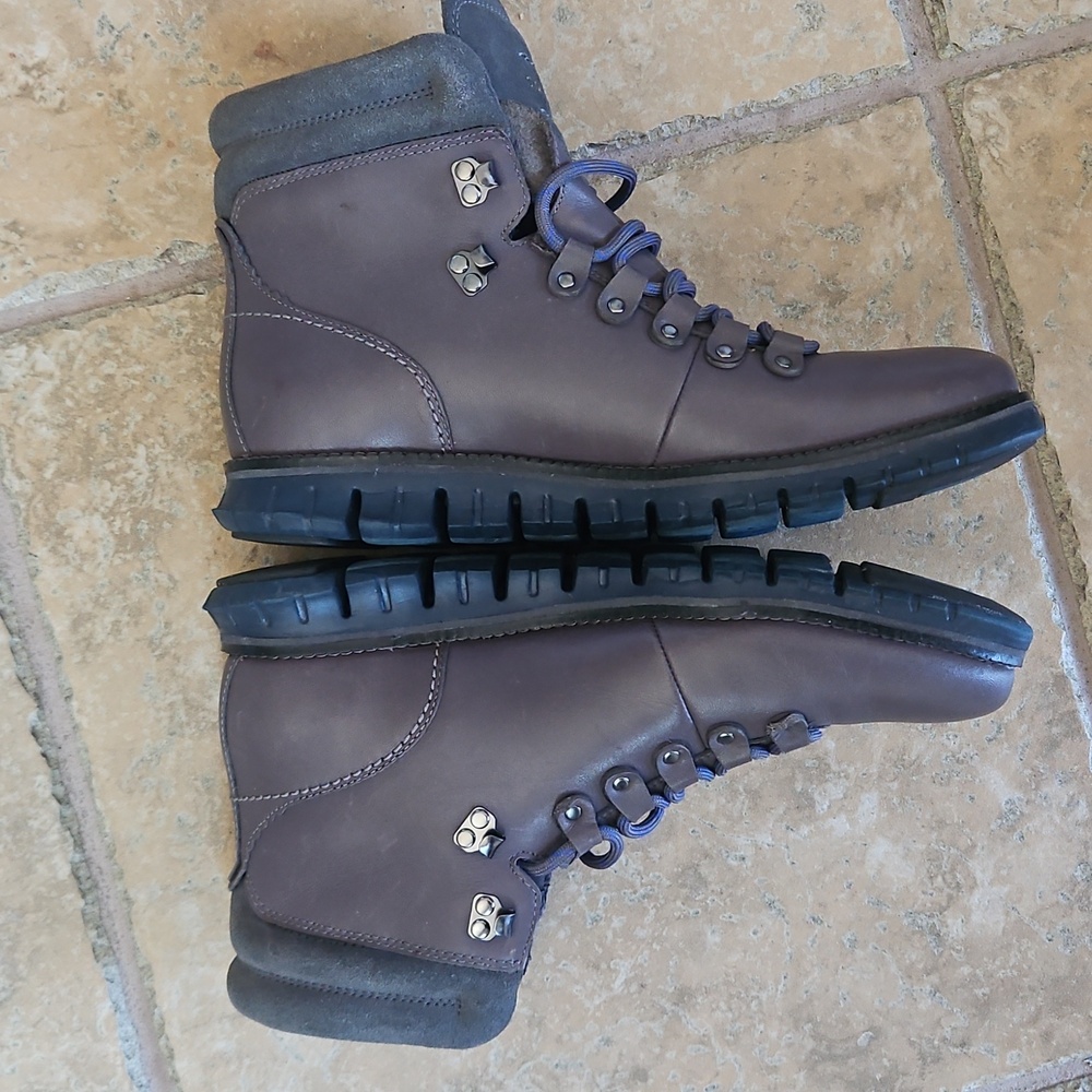 Cole Haan Men's ZeroGrand Waterproof Gray Leather Boots Size 9 - Picture 9 of 12